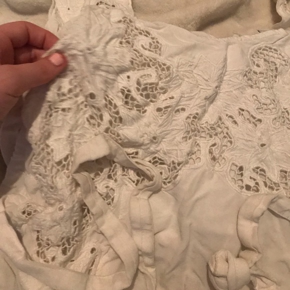 Women’s White Lace Dress With Waist Tie - Picture 6 of 11